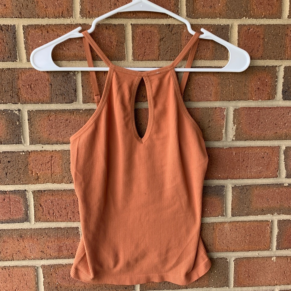 Orange cropped tank XS